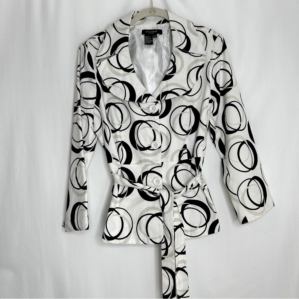 Sandro white and black blazer jacket size medium work office event
